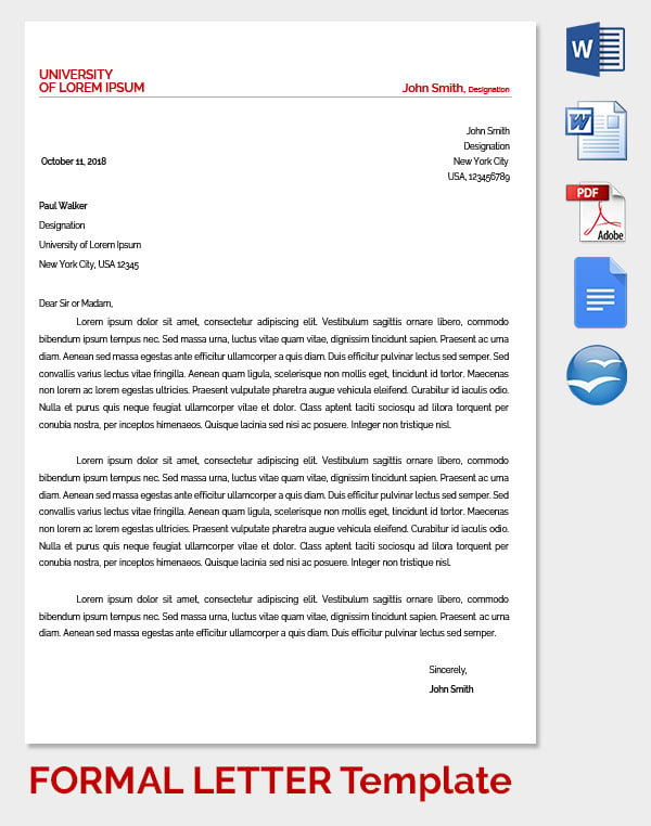 20 Formal Letter Templates Word Pdf Apple Pages Free