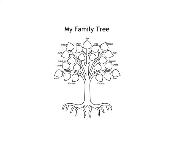 sample colorable family tree for kids download