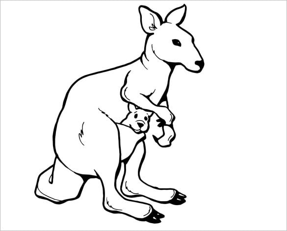 kangaroo with joey template