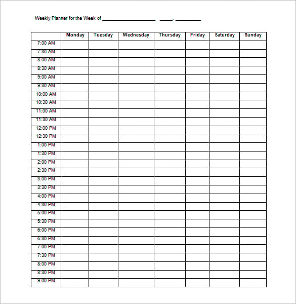 family schedule daily weekly hourly planner template word doc
