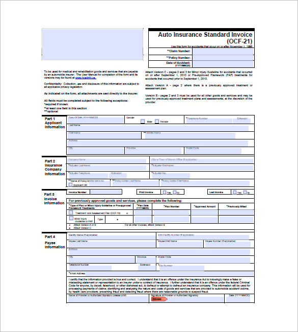 6+ Standard Invoice Templates DOC, PDF Free & Premium Templates
