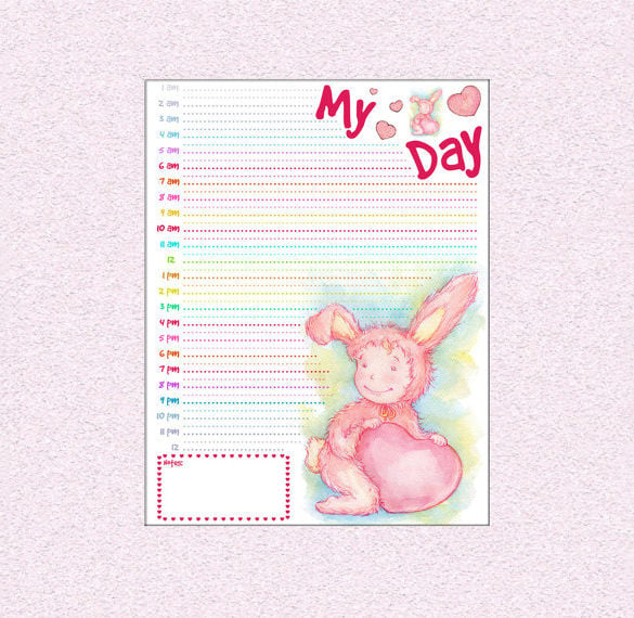sample printable baby day schedule template download