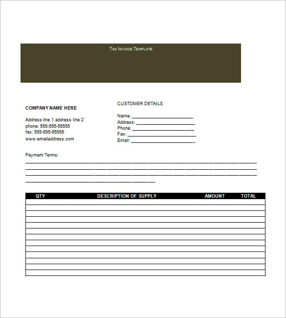 download tax invoice template