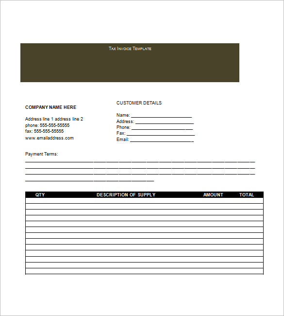 Tax Invoice Template 16 Free Word Excel Pdf Format Download Free Premium Templates