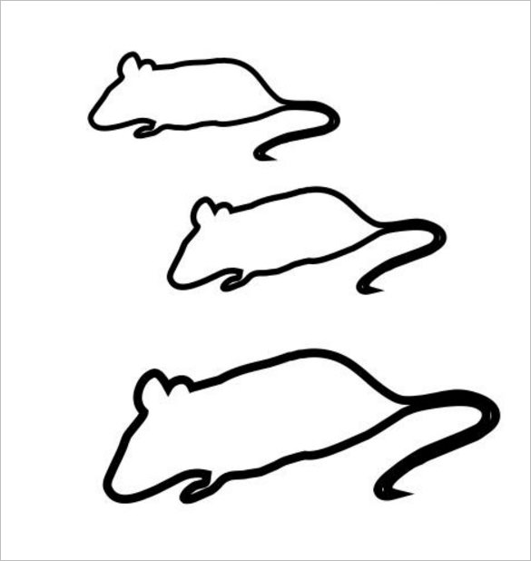 mouse coloring page template