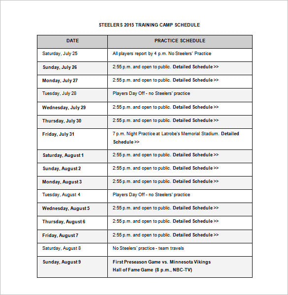 Painting Schedule Template