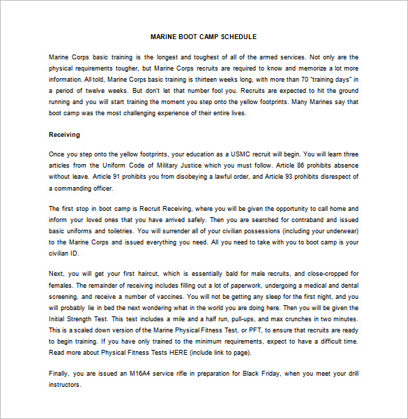 9+ Camp Schedule Templates DOC, PDF