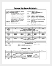 five day camp schedule template free pdf format