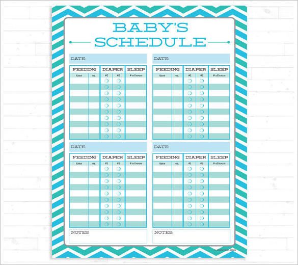 Baby Feeding Schedule Chart Template