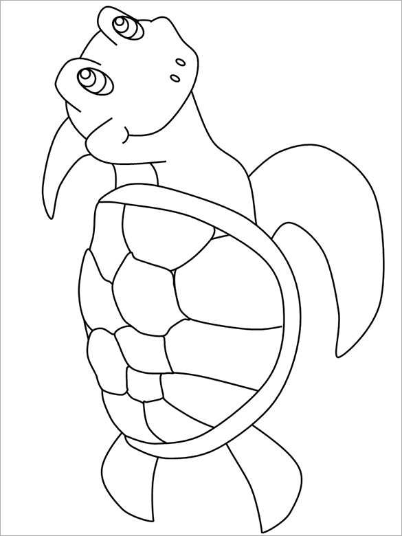 happy sea turtle template