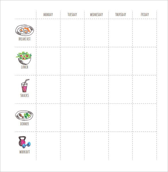 food planner after excercise schedule pdf download