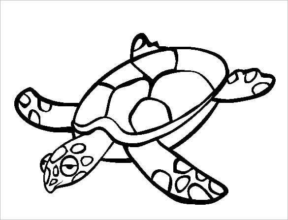 turtle sleepy coloring template