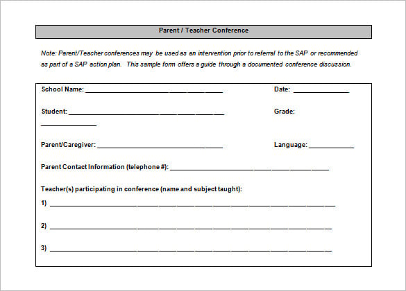 free download parent teacher conference schedule template