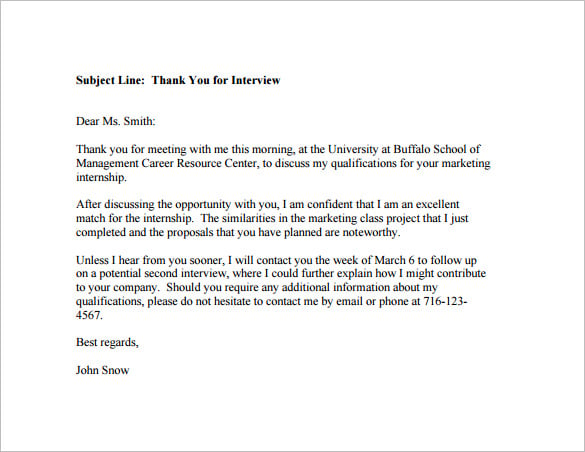 Post Interview Thank You Email – 6+ Free Word, Excel, PDF Format ...