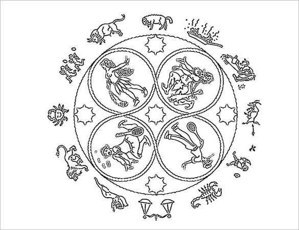 zodiac mandala color page