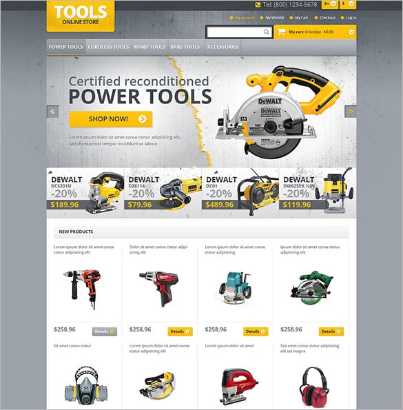 responsive tools store magento theme
