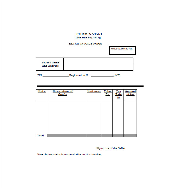 retail invoice forms