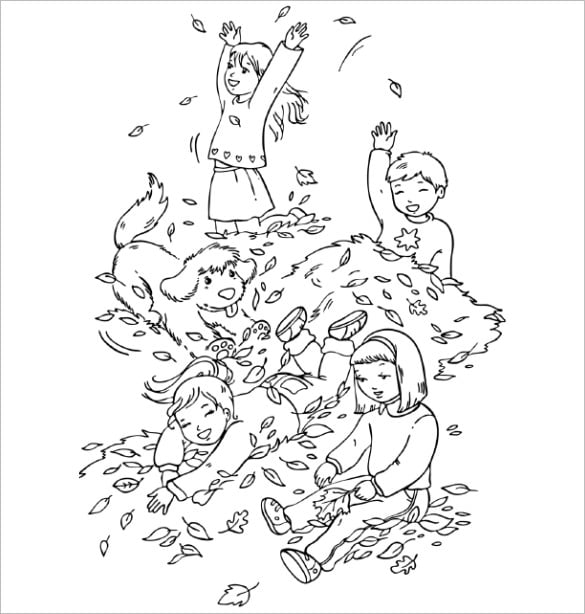 autumn play coloring page