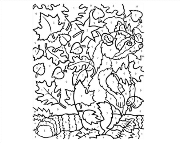 racoon fall coloring page