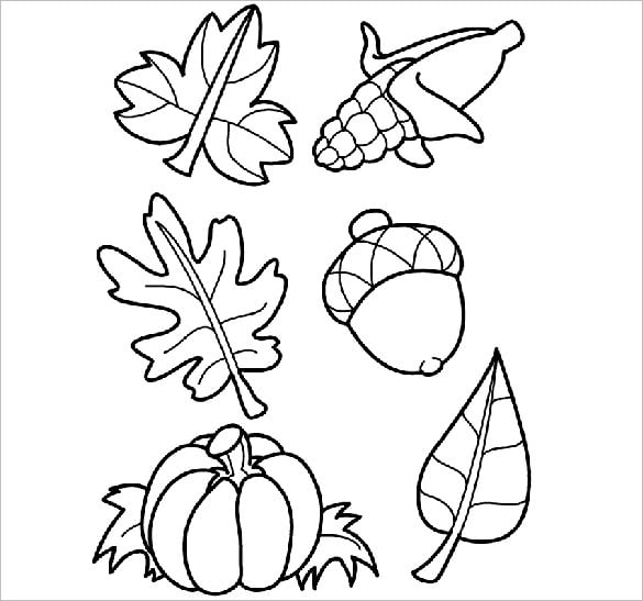 autumn produce coloring page