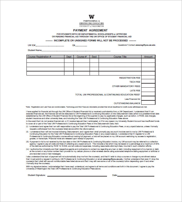 student fees invoice template