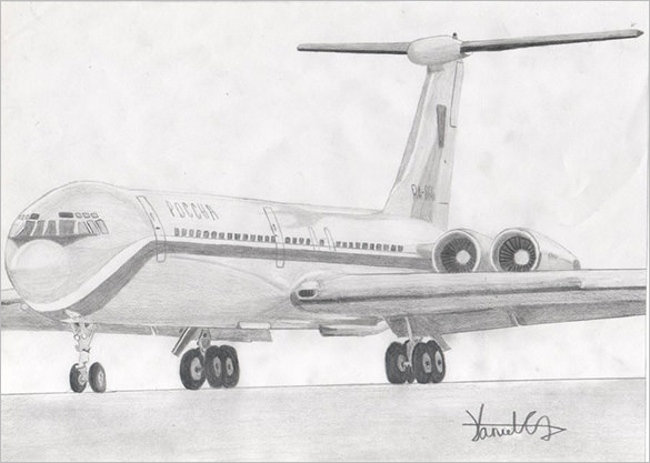 Buy Custom Airplane Sketch Graphite Pencil Original Custom Home Online in  India  Etsy