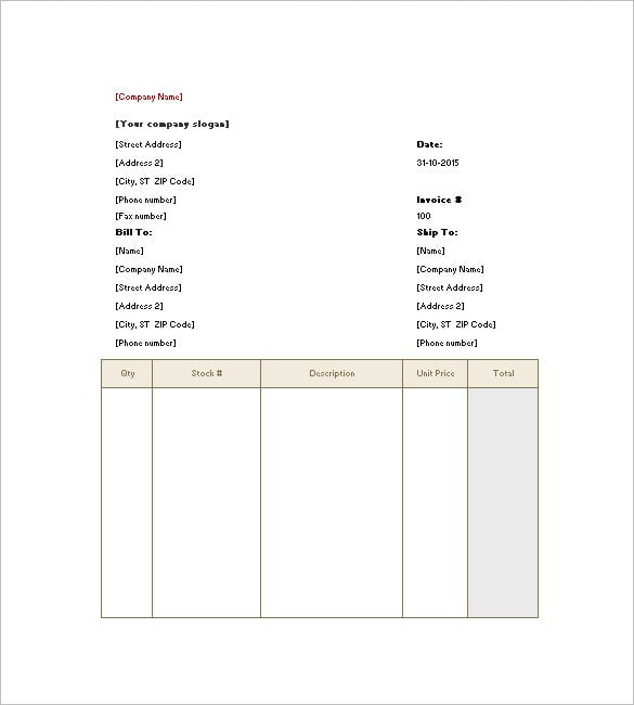 self employed invoice template free