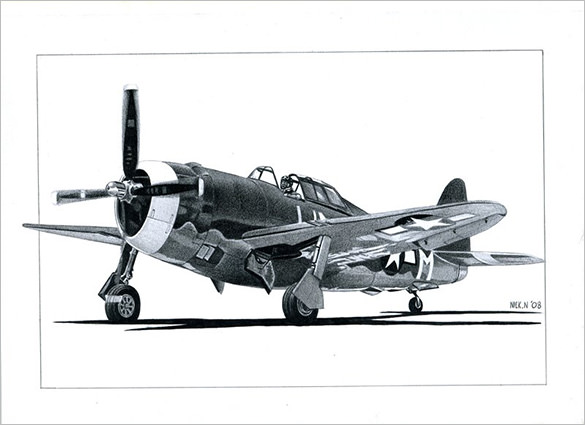 p 47 airplane drawing