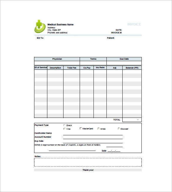 15  Medical Invoice Template Free Word Excel PDF Format Download