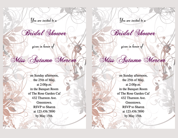 floral bridal shower invitation