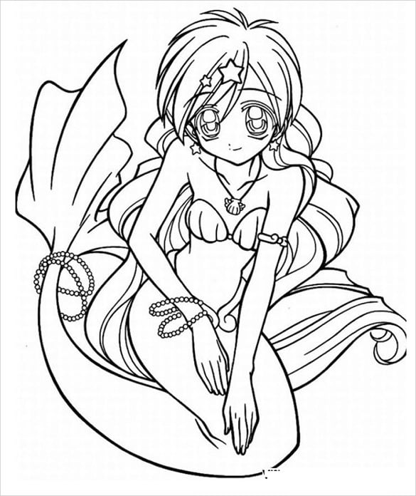 mermaid teen color page