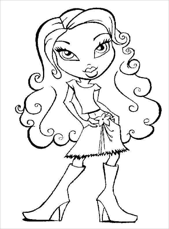 stylish teen girl coloring page