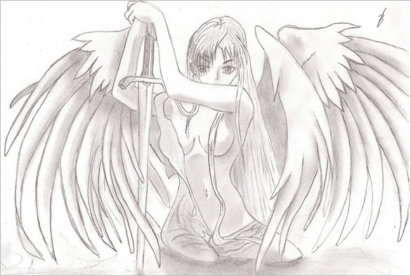 fabulous angel wings drawing for you