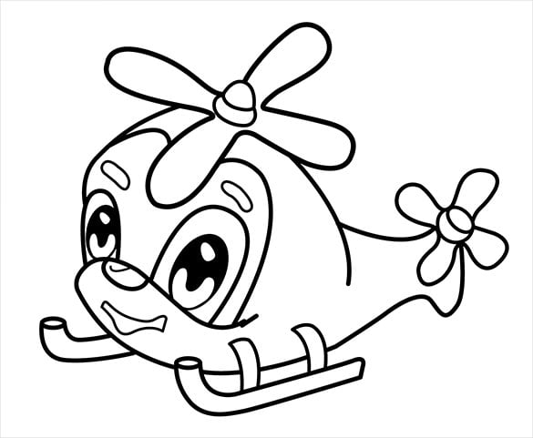 funny helicopter coloring page