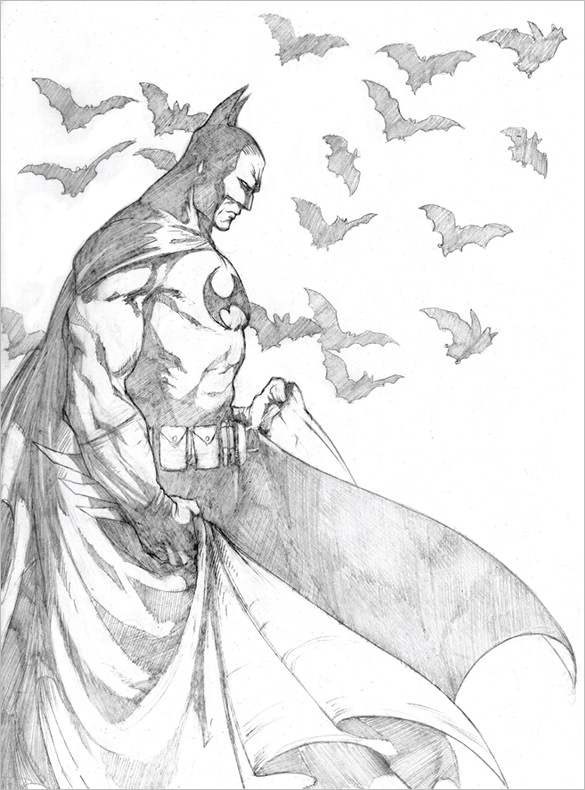 dynamic sketch of batman