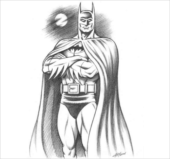 Full Body Superhero Batman Drawing