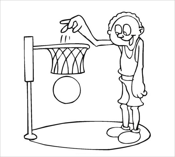 funny basketball coloring page