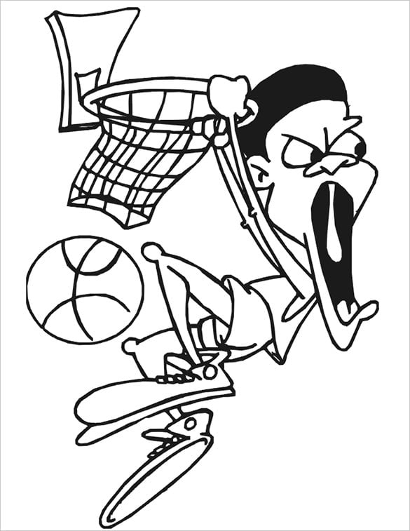 basketball fan colorable page