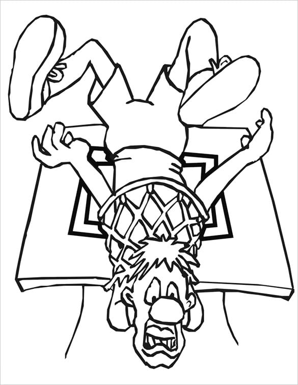 basketball funny coloring page