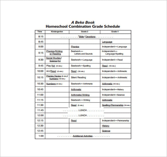 home schooling kindergarten lesson plan free pdf template
