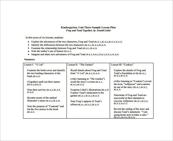 11+ Kindergarten Lesson Plan Template - PDF, DOC | Free & Premium Templates