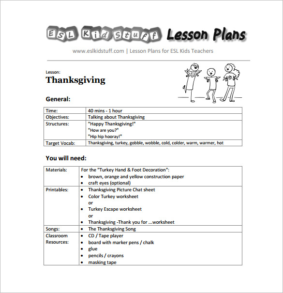 Kindergarten Lesson Plan Template Kindergarten