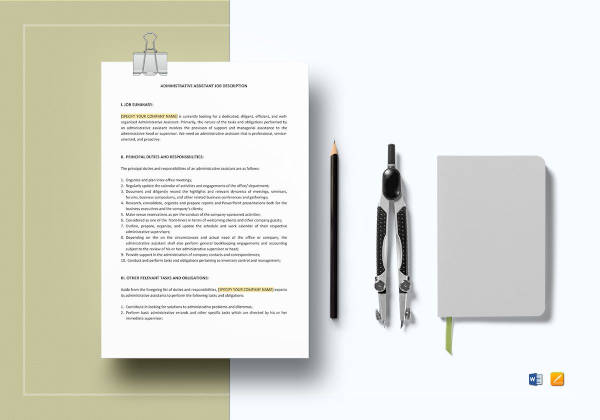 Job Description Template – 635+ Free Word, PDF Format Download! | Free ...