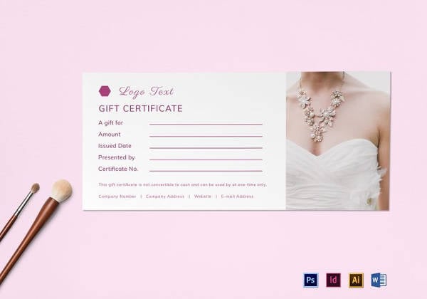 blank gift certificate template in word