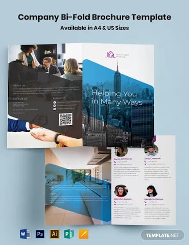 company bi fold brochure template