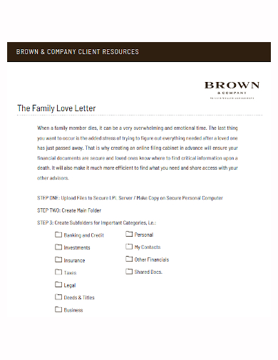 company client love letter template