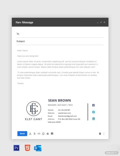 company manager email signature template