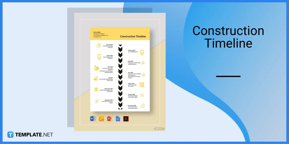 construction timeline template in microsoft word