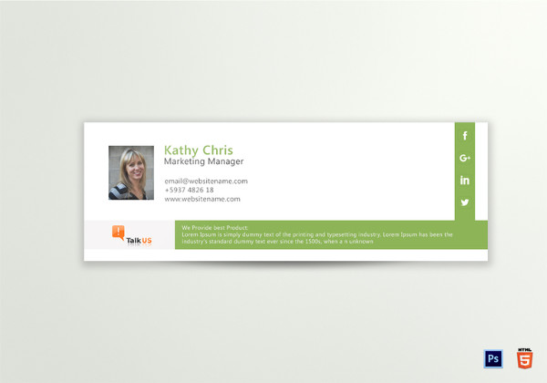 corporate email signature template