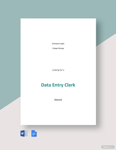 data entry clerk job ad and description template